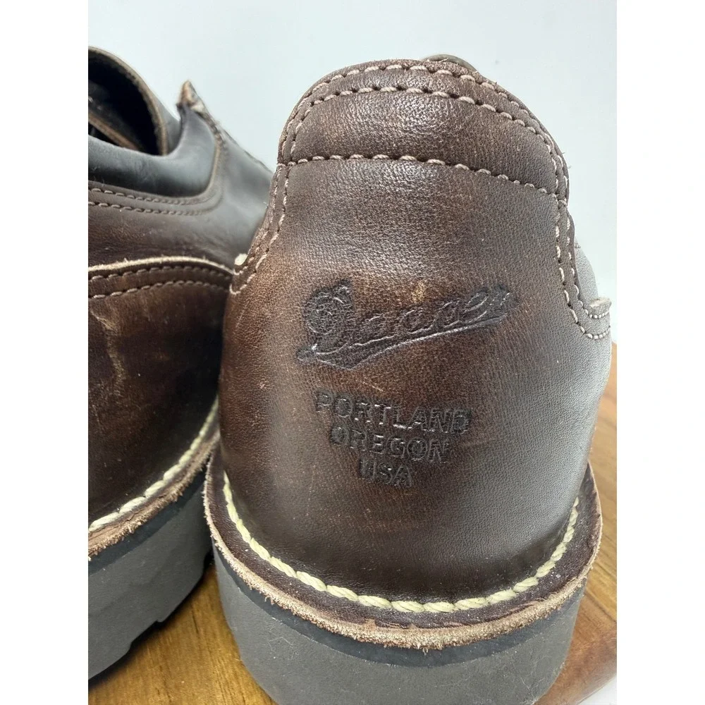 Danner 49300 Mens 14 D Brown Leather Oxford Work Shoes Made In USA No Laces